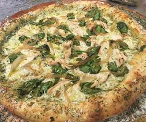 Create your own pie: Keep it simple or go wild! This is Spinach, Chicken, & Caramelized onions. Yum!