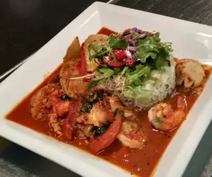 Shrimp entree at Bistro Cucina in Shelburne. 